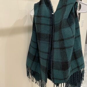 Ann Taylor Loft tartan cape wrap